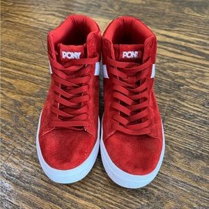 Pony Red High-Top Sneakers - Like New